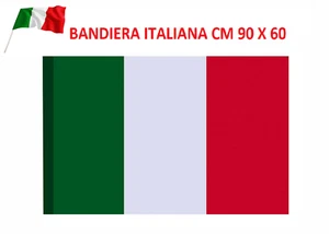 Drapeau National Italie Italienne Tricolore 60 X 90 X 150 Avec Oeillet Barre - Picture 1 of 7