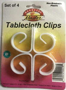 Barbecue Master - Tablecloth Clips - Set of 4 - Brand New - Picture 1 of 1