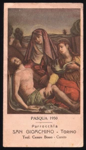 santino-holy card*COMUNIONE PASQUALE TORINO 1950 - Imagen 1 de 1