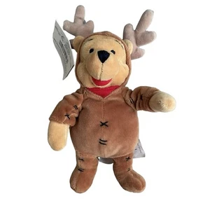 Disney Winnie The Pooh Plush REINDEER POOH Christmas Stuffy 8" Mint w/ Tag 1999 - Picture 1 of 9