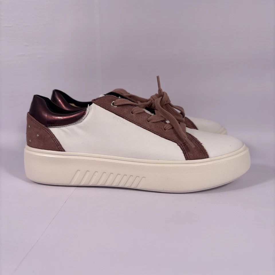 Zapatos para mujer Geox D Nhenbus A talla 8 blanco/rosa NUEVOS NUEVOS SIN CAJA Foto 1 de 4