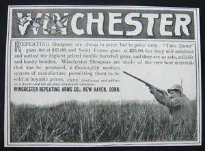 Hombre Tiro Pájaro/Pato Caza WINCHESTER Rifle Repetidor Escopeta De Colección 1900 Anuncio Impreso - Imagen 1 de 1