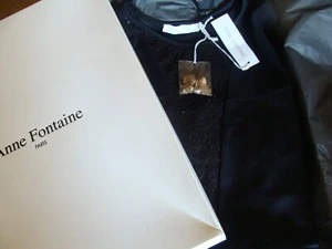 ANNE FONTAINE , beautiful Black evening top, sequin panel, in its box, NEW - Picture 1 of 17