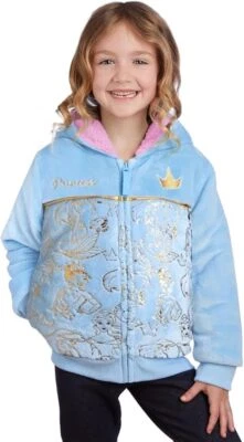 Disney Princess Jacket Coat Hoodie Girls Toddler 3T 4T 5 6 Ariel Belle Tiana NWT - Image 1 of 4