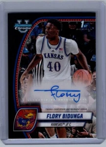 2024-25 Bowman University Chrome Flory Bidunga RC Black Wave Refractor 1st Auto - Bild 1 von 2