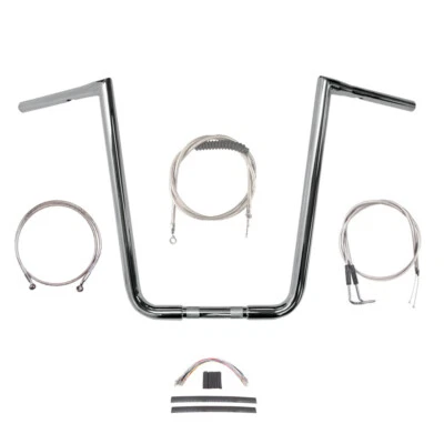 Kit de manillar 1 1/4" cromado 19" Twin Peaks 1990-1995 Harley-Davidson Dyna Foto 1 de 2