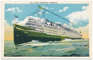 Vaporera Great Lakes "Greater Detroit" ca. 1920 - Imagen 1 de 2