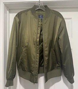 GAP KIDS BOMBER JACKET TEEN (14/16) OLIVE GREEN - Picture 1 of 4