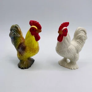 Hahn 2er Set Porzellan Keramik Figuren Schmuck kleines Mini Tier Mexiko 3" B - Bild 1 von 14