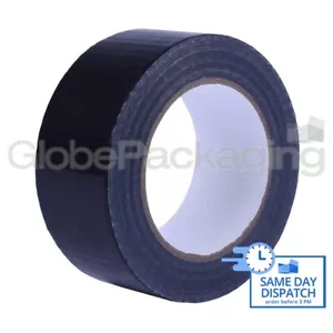 2 ROTOLI DI NASTRO TESSUTO NERO CONDOTTO GAFFA 50mm x 50M - Foto 1 di 7
