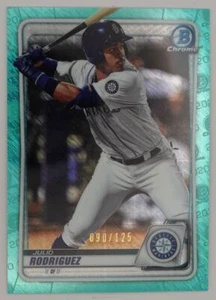 Julio Rodriguez 090/125 2020 Bowman Chrome Prospects Aqua Shimmer Seattle - Picture 1 of 2