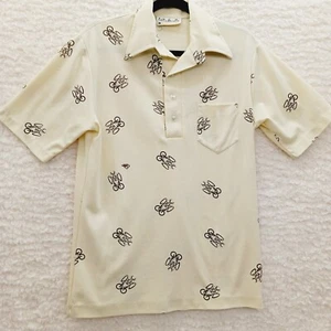 VTG 70's? Sh*t Vulgar Men Polo Shirt Size M Benedict George Cook Mirror Script - Picture 1 of 9