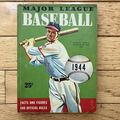 MLB 1944 FACTS FIGURES AND OFFICIAL RULES STAN MUSIAL WHITMAN PUBLISHING - Image 1 of 2