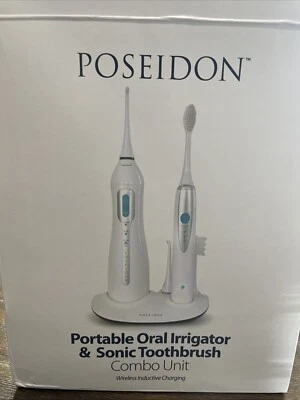 Electronic Poseidon Irrigator and Toothbrush Combo Rechargeable Sonic W/ Charger - Image 1 of 4