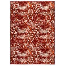 Terracotta Area Rug Floor Covering Aztec Trellis Mat for Living Room Bedroom