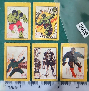 (BS12006) Malaysia 1970's Game Trading Cards ~ Mixe superheroes HULK etc x 5 - Picture 1 of 2