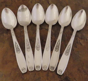 IS Ambassador Juego de 6 cucharaditas 1847 Rogers Plateado De Colección Cubiertos Lote E - Imagen 1 de 4
