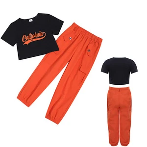 Kids Girls Activewear Workout Sportwear Letter Print Tracksuit Casual Hip-hop - Picture 1 of 23