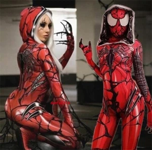 Costume cosplay Venom Spider Gwen Stacy donna tuta body vestito Halloween - Foto 1 di 13