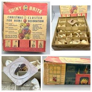 Rare VTG Shiny Brite Christmas Cluster Original Box Base Paper K & W Glassworks - Picture 1 of 24