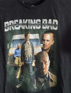 BREAKING BAD TV SHOW CHARACTERS COTTON BLACK GRAPHIC T-SHIRT SIZE L NEW - Picture 1 of 9