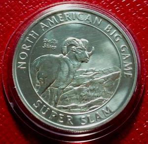 Dall's Sheep Proof Art Round-North American Big Game 1 Troy oz. Plata 999 - Imagen 1 de 3