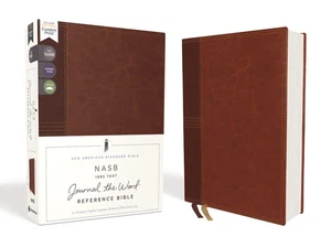 NASB, Journal the Word Reference Bible, Leathersoft over Board, Brown, Red L... - Picture 1 of 1