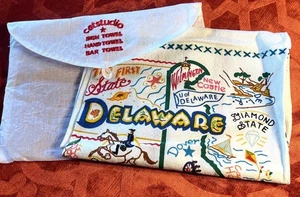 Mapa de Delaware por Catstudio 2023 recuerdo bar plato mano toalla de té con bolsa nuevo - Imagen 1 de 9