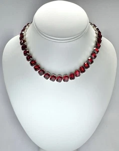 FENICHEL Red Aurora Borealis Austrian Crystal Choker Vintage Necklace N132 - Picture 1 of 9