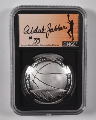 PF70 2020-P UCam Dollar Basketball HOF NGC Kareem Abdul Jabbar Signed #33 *1200 - Image 1 of 4