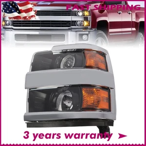 Halogen Projector Headlight For 2015-2019 Chevy Silverado 2500HD 3500HD Left LH - Picture 1 of 10