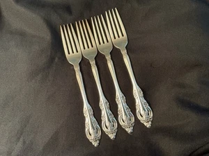 Set 4 Oneida Community Silverplate Silver Artistry Dinner Forks Floral Vtg Lot - Picture 1 of 5