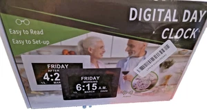 7" Digital Day Calendar Alarm Clock for Memory Loss Seniors Dementia Elderly - Picture 1 of 3