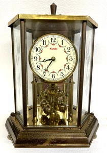 German Kundo 400 Day Etched Beveled Glass Anniversary Mantel Clock - Picture 1 of 11