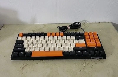HAVIT KB487L Mechanical PC Keyboard Red Switch 89 Keys  (Black/Orange/White) - Image 1 of 4
