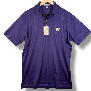 Camisa Polo Peter Millar Washington Huskies Nueva con Etiquetas Pequeña Púrpura Para Hombres Verano Comodidad - Imagen 1 de 7