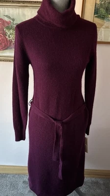 Vestido Suéter Felice Vintage Para Mujer Talla 10 Rojo Borgoña, Lana de Cordero Angora Foto 1 de 3