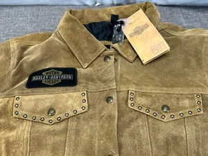 NEU MIT ETIKETT HARLEY DAVIDSON DAMEN 3W XL HELLBRAUN MESSGERÄTE WILDLEDER LEDERJACKE S 48" Brustumfang - Bild 1 von 14