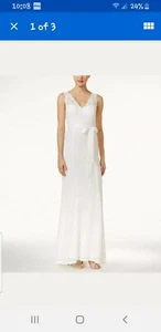 NEW Size 8 Adrianna Papell Formal Dress Ivory Lace Long Gown Sleavless Wedding - Picture 1 of 12