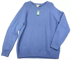 NWT Vintage LL Bean Men's Sweater Made in USA Blue Knit Casmere Blend XL Tall - Picture 1 of 6