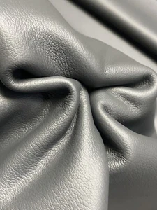 Garrett®️ Veg Tan Dark Grey Cowhide Italian Upholstery Leather Hide 50-55 Sq Ft - Picture 1 of 14