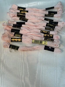 Vintage DMC cCotten Embroidary Thread #819 Light Pink 6 strands 12 in a set - Picture 1 of 3