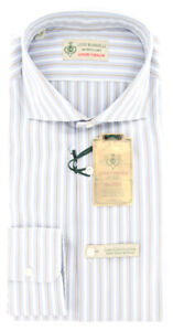 Luigi Borrelli Light Blue Striped Shirt - Extra Slim - (GB8440)