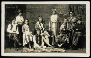 1920S ALL GIRL THEATRE PRODUCTION DRAG KINGS CROSSDRESSING POSTCARD UNPOSTED - Picture 1 of 2