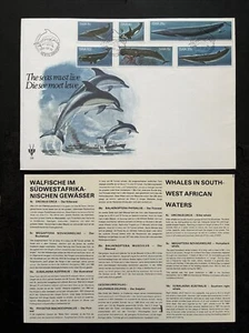 62987 South West Africa 1980 Large FDC WHALES STAMP SET + Original Insert Nice - Picture 1 of 3