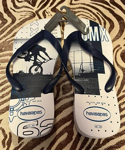 NUEVAS Chanclas Havaianas blancas y negras para hombre UNISEX BMX 11/12 - Imagen 1 de 3