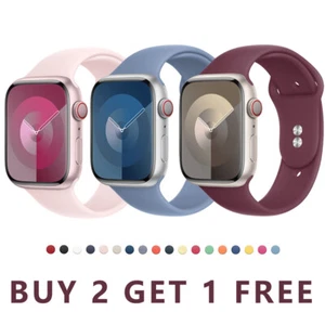 Band Strap Silicone 40/44/41/45/49mm Sport For Apple Watch Series 9 8 7 6 5 4 SE - Photo 1 sur 69