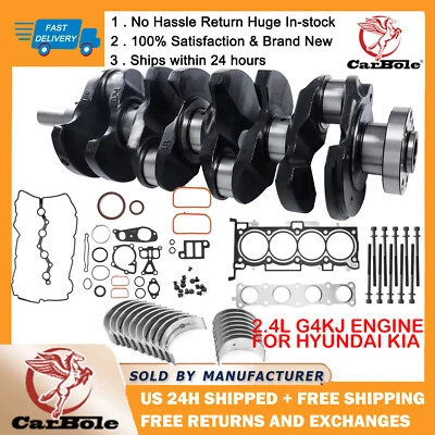 G4KJ Engine Crankshaft For Hyundai Sonata Kia Rondo Optima Sportage 2.4L 2011-20 - Image 1 of 4