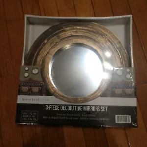 3 Piece Decorative Mirror Sets - Distressed White or Antique Bronze - Picture 1 of 16