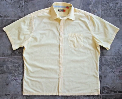 Camisa para hombre NYNE New You Energy XXL 2X amarilla a lunares con botones 100 % algodón Foto 1 de 4